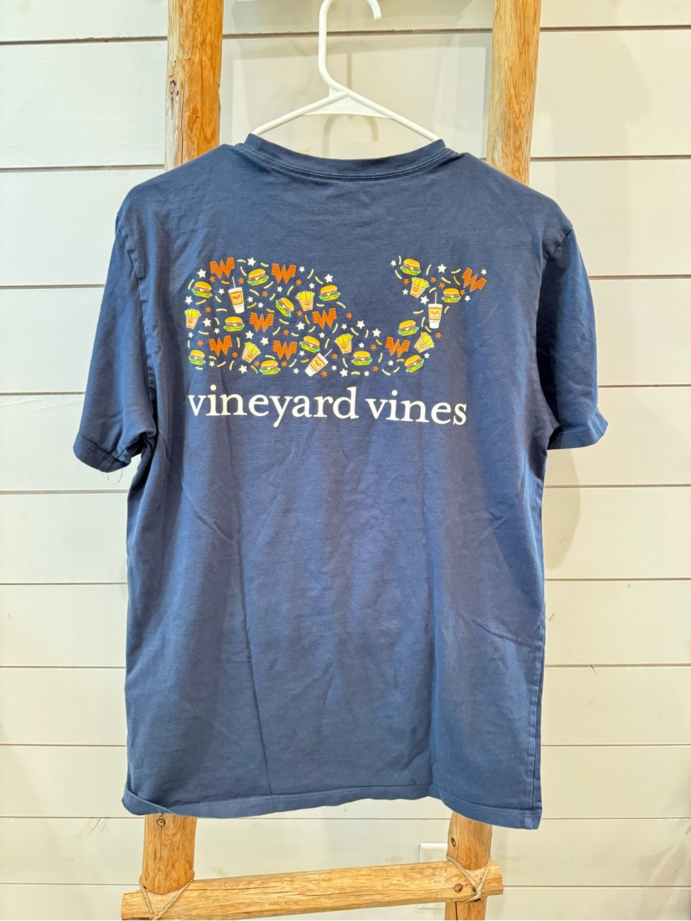 Vineyard Vines x Whataburger  Adult Small Navy Tee with  Whale Graphic